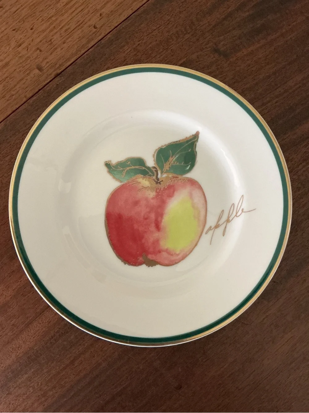 Crate and Barrel Fruit Plates Set of 3 Pear, Apple and Plum